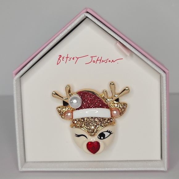 Betsey Johnson Jewelry - Betsey Johnson Christmas Reindeer Brooch